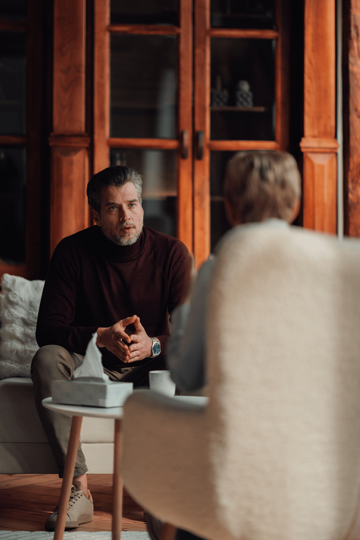 Counsellor talking with their client